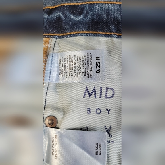 LUCKY BRAND Mid-Rise Boy Jean 15" Waist 29.5" Inseam Flat Lay - Picture 6 of 9